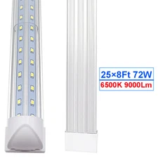 25Pack 8Ft Led Light 72W Led Garage Light 8Ft Shop Lights Warehouse Lights 6500K