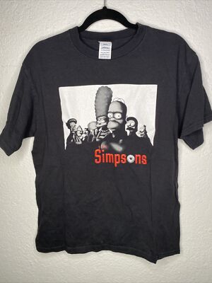 Vintage Mens The Simpsons Sopranos Italian Parody Shirt Xl Black