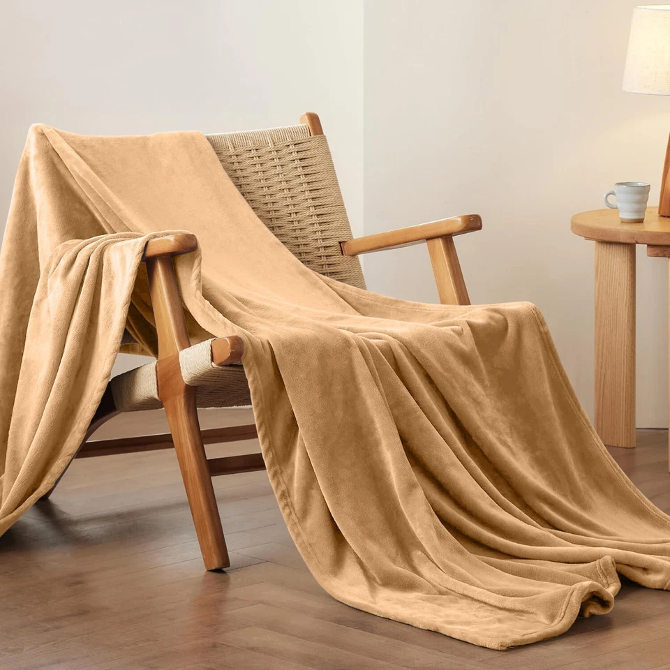 Manta polar de lujo suave cálida ligera acogedora mantas tamaño queen 310 GSM Foto 4 de 4