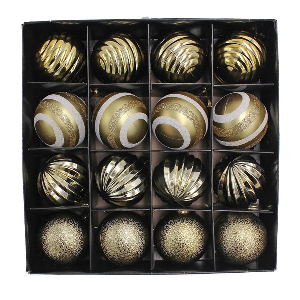 16 Packung 60Mm Luxus Kugeln Christbaumschmuck - Gold-image