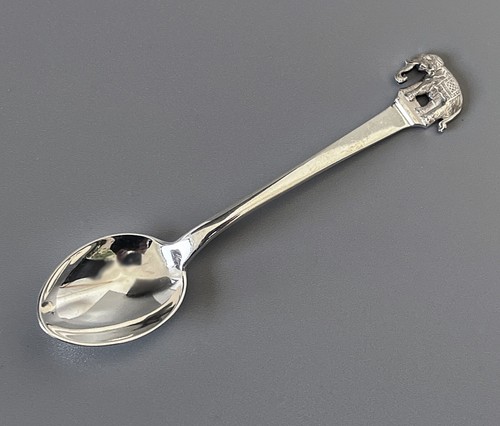 Cuchara de café espresso fina de plata de ley / cuchara de moca con elefante (Siam, Tailandia) - Imagen 2 de 4