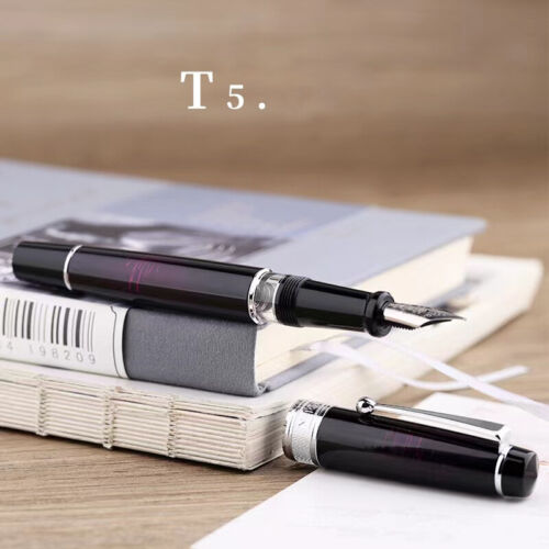 MAJOHN T5 Metal Paint Differential Piston Fountain Pen EF/F/M Nib ink Pen Gift - Picture 4 of 16