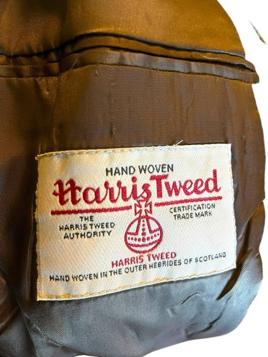 Vintage Jos A Bank Harris Tweed Blazer Men’s Gray Herringbone Wool Size 44R - Picture 5 of 11
