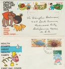 New Zealand 1975  1979  2 FDC  Health issues   good condition