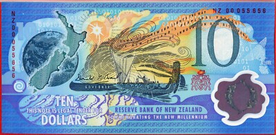 NEW ZEALAND 10 DOLLARS 2000 Polymer Commem. P 190b UNC free