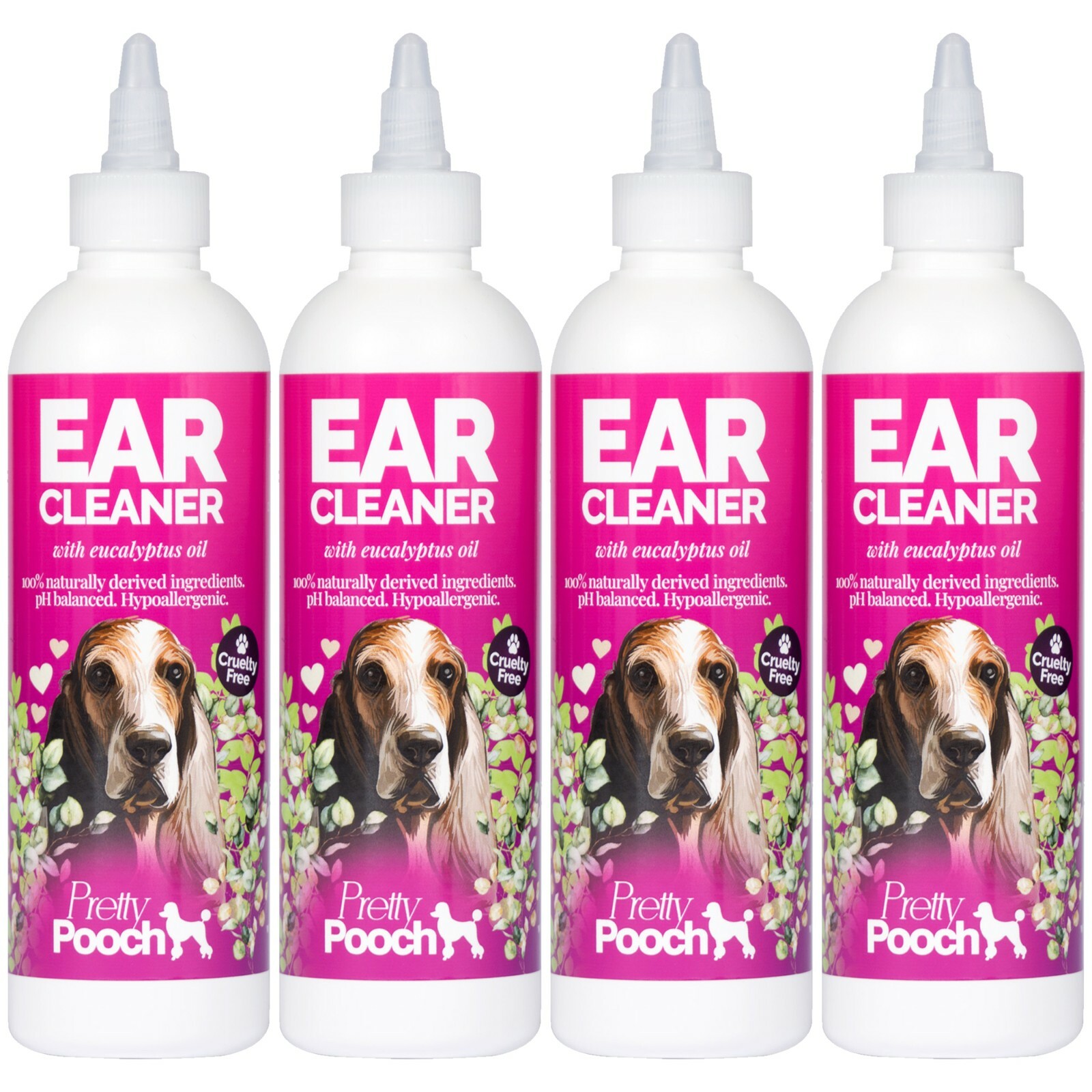 Pretty Pooch Dog Ear Cleaner Natural Drops Stop Head Shaking Itchy Waxy Ears 1L