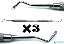 3 Pcs Dental Excavator 19W Restorative Double Ended Endo Spoon 2mm UPGRADED Tool
