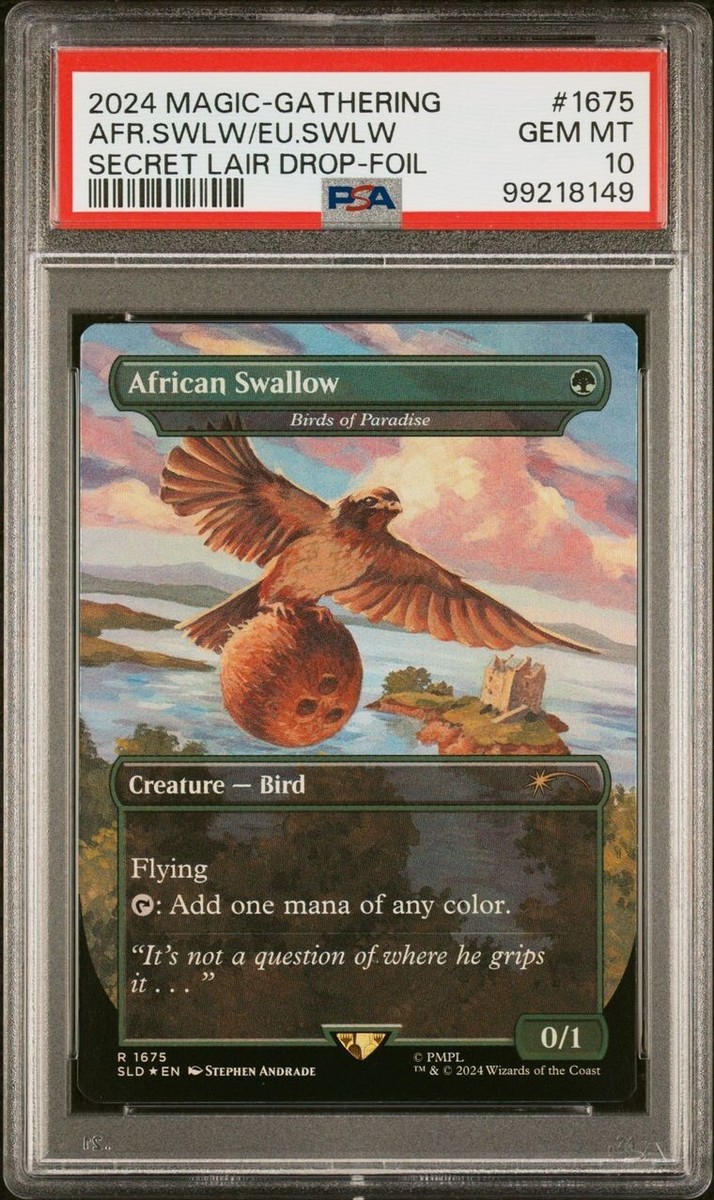 2024 Magic MTG Secret Lair Monty Python FOIL African Swallow #1675
