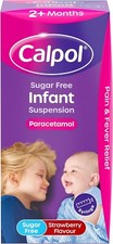 Calpol Sugar Free Infant Suspension Medication, Strawberry 100 ml (Pack of 1)