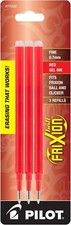 PILOT FriXion Gel Ink Refills for Erasable Pens, Fine Point, Red Ink, 3-Pack