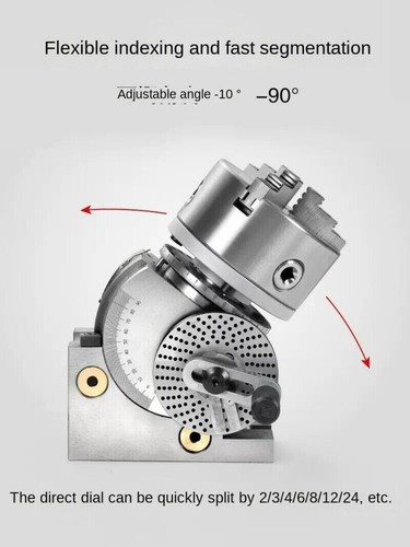 Fresadora Universal Universal Cabezal Divisor 4"/100mm 5"/125mm Mandril - Imagen 5 de 10