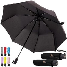 Windproof Compact Stick Umbrella for Rain, One-Click Automatic Open and Close...