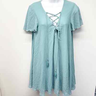 show me your mumu kylie lace up dress Show Me Your Mumu Kylie Lace Up Dress Blue Size X-Small