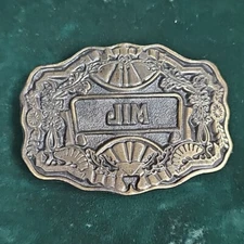 Vintage Oden Inc. Brass Colored Customized "Jim" Belt Buckle D67