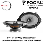Focal 570AC 5X7" 5" x 7" 2-Way Coaxial Car Door Speakers 240W Total Power