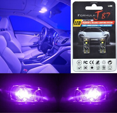Canbus Error LED Light 194 Purple 12000K Two Bulbs License Plate Replacement SMD