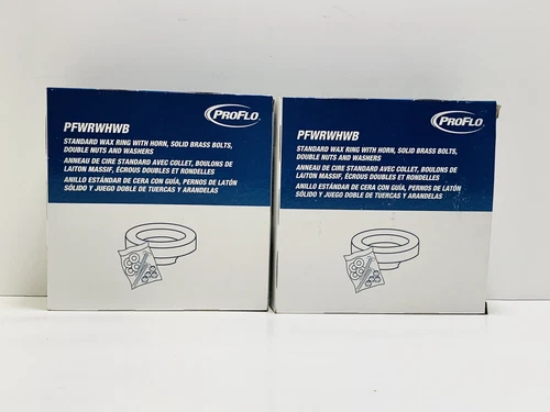 2-PACK PROFLO PFWRWHWB Wax Ring with Horn and Bolt Kit Wax Rings - Picture 1 of 3