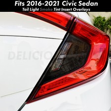For 16-21 Civic Sedan Tail Light Smoke Rear Signal Reverse Overlays Precut Tint For 16-21 Civic Sedan Tail Light Smoke Rear Signal Reverse Overlays Precut Tint