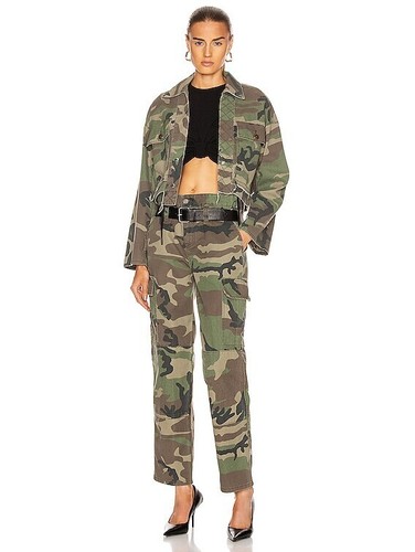 RtA Sallinger Cargo Pants in Woodland Camo Size S Retro Military Grunge Women's - Picture 9 of 9