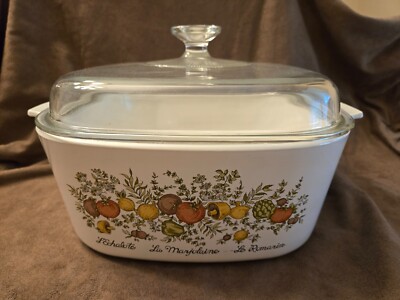 RARE! Corning Ware A-5-B  L'Echalote La Marjolaine 5 Qrt Spice of Life-A12C Lid