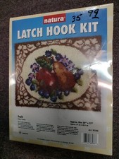 Latch Hook Rug Kit 20 x 27 Fruit R066 New Sealed Vtg Natura National Yarn Crafts