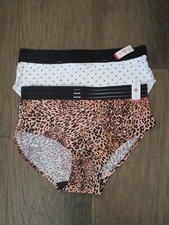 ASHLEY STEWART 2-PACK SHEER WAIST BRIEF PANTIES IN ANIMAL/DOTS SIZE 12