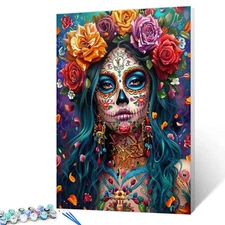 Aihonmin Sugar Skull Woman Paint by Numbers Kits for Adult Paint by Numbers H...