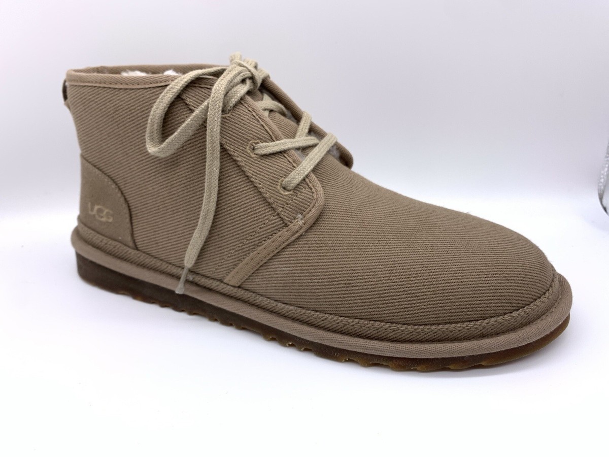 UGG Australia Neumel Natural Boots Mens Chukka Faux Fur Lining Brown Sz 13  NIB
