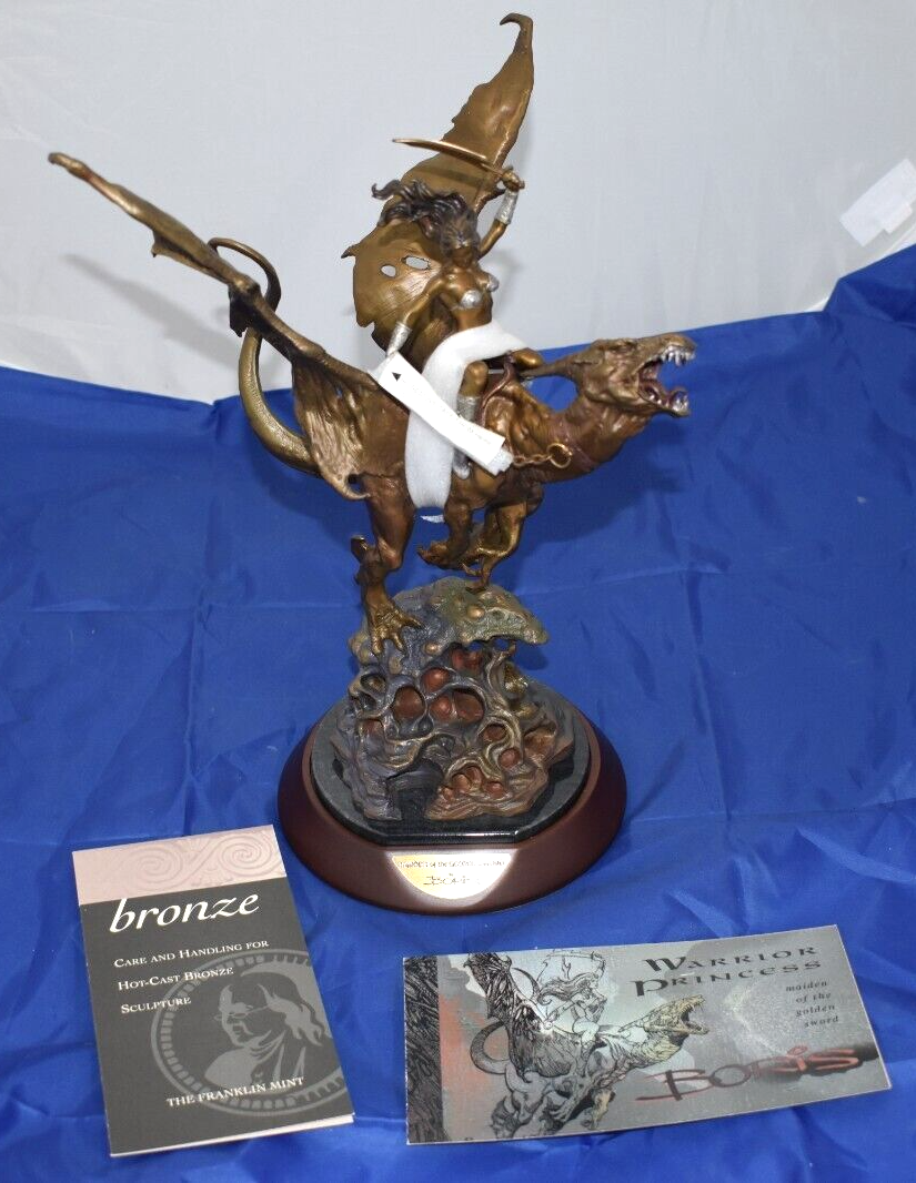 Boris Vallejo Maiden of the Golden Sword Dragon Franklin Mint