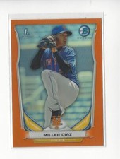 2014 Bowman Chrome Prospects Orange Refractor #BCP97 Miller Diaz Mets /25 