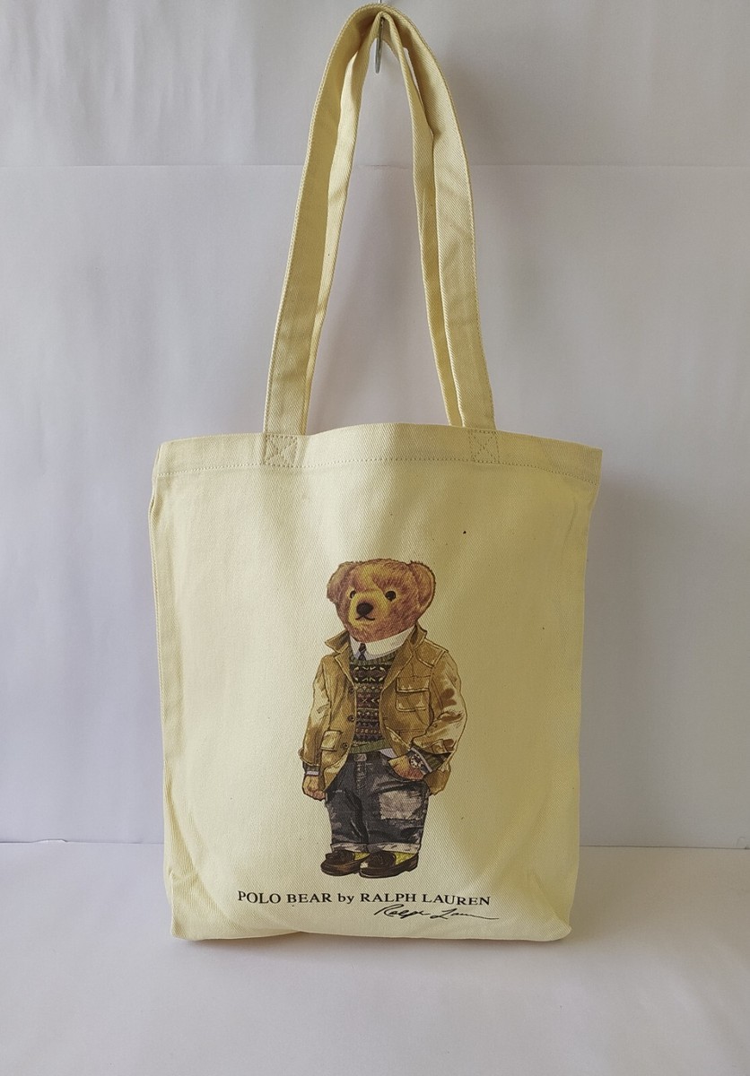 Polo Ralph Lauren Polo Bear Cotton Canvas Tote Bag WORLDWIDE