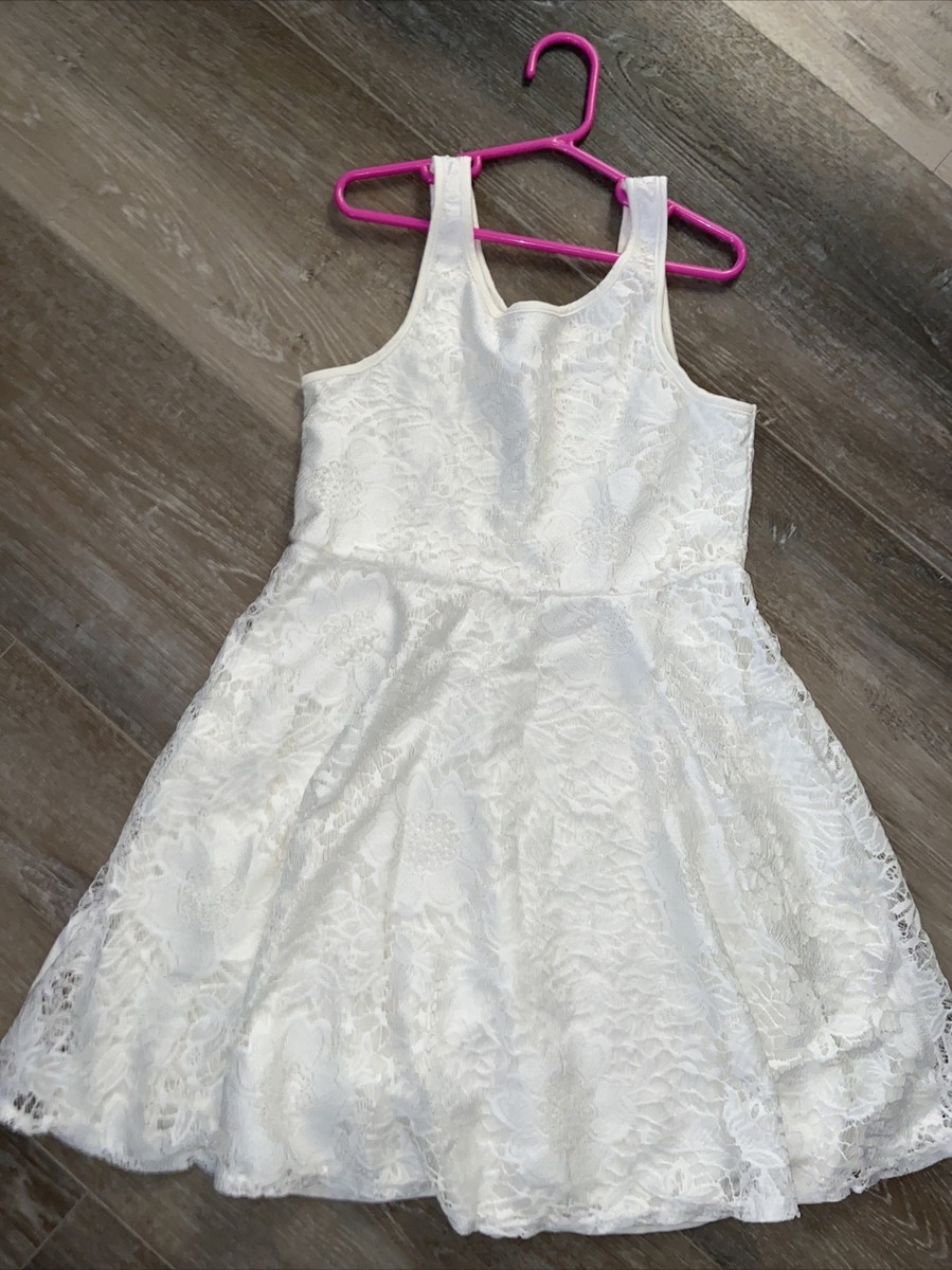 aeropostale white lace dress Aeropostale White Lace Fit Flare Dress, Classic fit