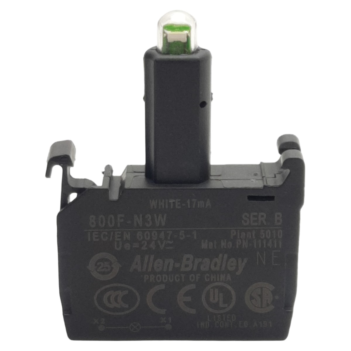 Allen Bradley 800F-N3W LED Module, White 17mA, 24VAC/VDC, 22mm