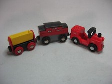 ZUGLOK & GÜTERWAGEN Holzeisenbahn Schienen Set (passend für Brio Thomas ) SP20