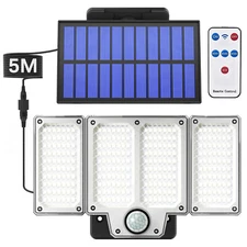 280 LED Solar Street Light Motion Sensor Outdoor Garden Wall Security Flood Lamp