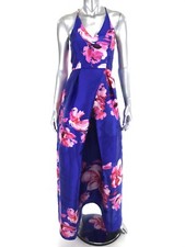 By  By Formal Dress Juniors Size 3 Maxi Multicolor Floral Pleated Prom Party