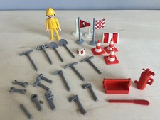 Vintage LOT of Mixed Playmobil - Construction Car Race Tools Etc - Geobra - 1974
