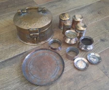 VTG Handmade Metal Incense Burner? Set Containers Heavy 3 LB 8OZ