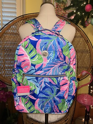 Lilly Pulitzer NWT Sport Backpack Blue Grotto Beleaf In 