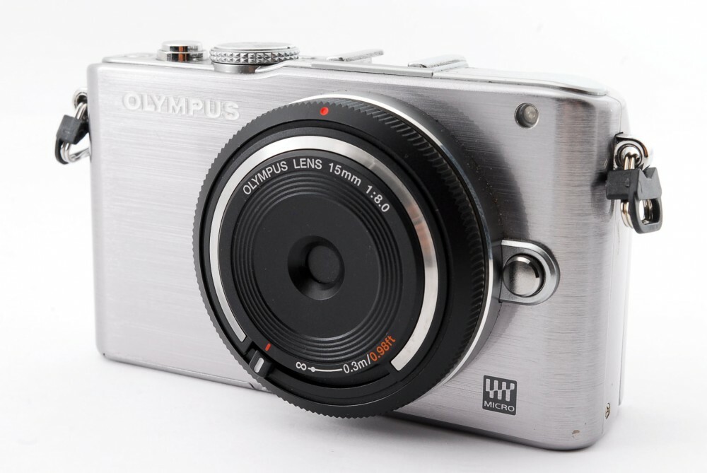 Olympus PEN E-PL3 12.3MP 15mm Lens Set Silver [Exc+++] w/8GB SD