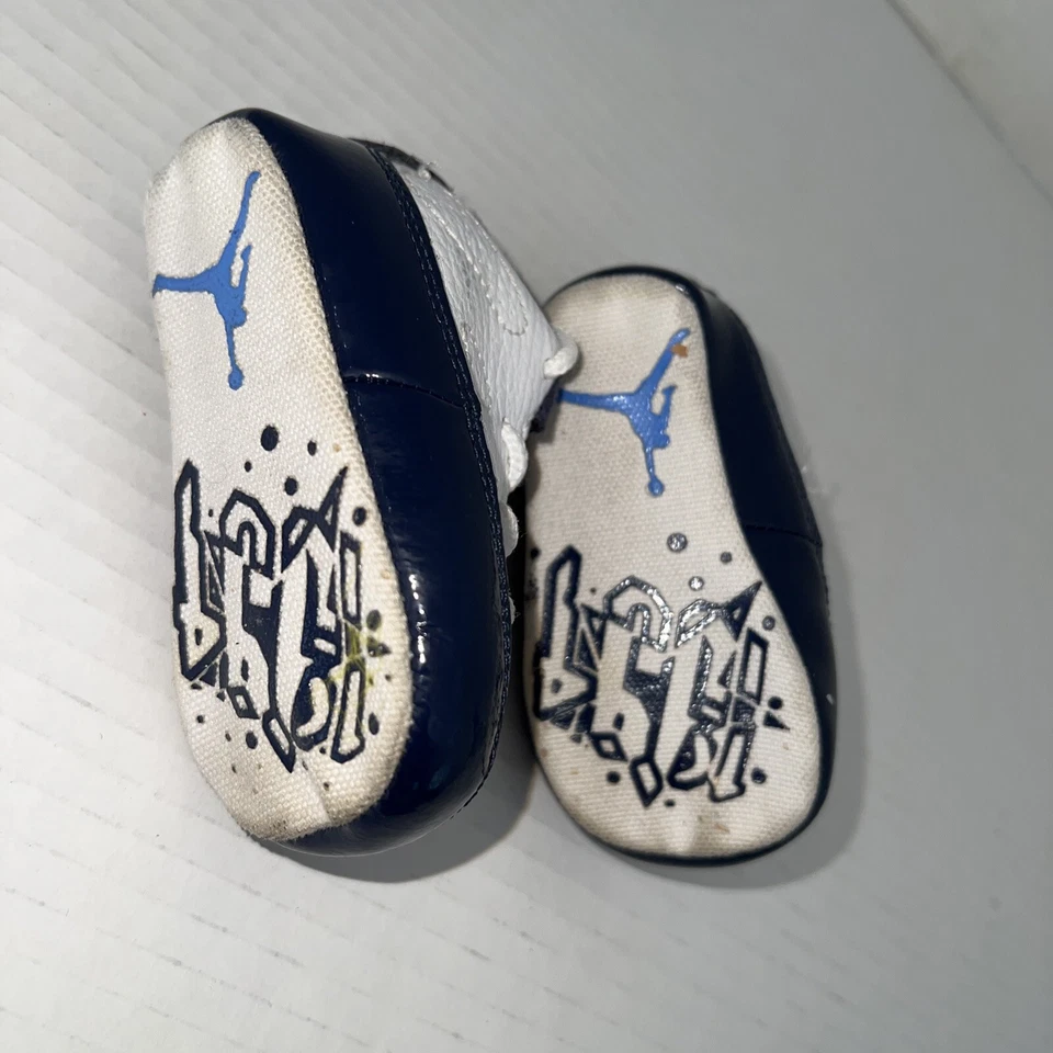 Nike Air Jordan 23 Botines de Cuna Parte Inferior Suave Zapatos 'Blanco/Azul' Talla 1C Foto 4 de 4