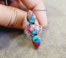 925 Sterling Silver Pink Oyster Ring Handmade Ring Women Ring Wedding Ring Gift