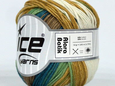 8-Skein Lot Alara Batik Yarn light cotton Green Shades Blue