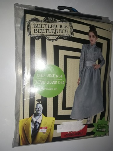 Beetlejuice Astrid Deetz Dress Costume Youth Girls Large 12-14 Jenna Ortega NEW - Picture 2 of 5