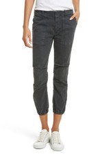 NEW Nili Lotan 345 Cropped French Military Pants sz 12 in Washed Black