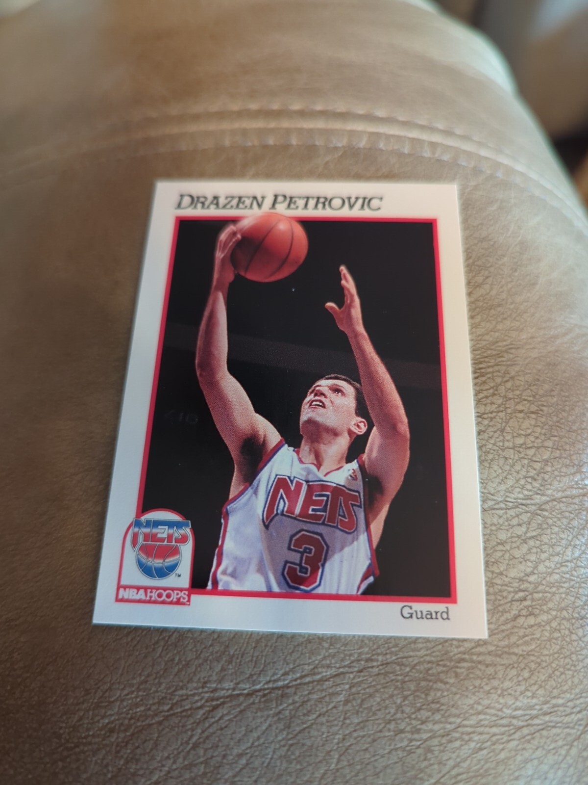 Drazen Petrovic - 1991-92 NBA Hoops #137 - New Jersey Nets Basketball Card