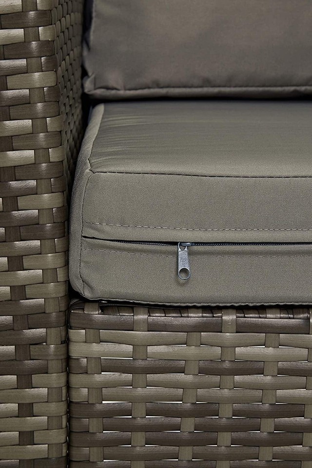 Rattan Garden Furniture Set Right Hand Corner Sofa, Mixed Grey/Dark X