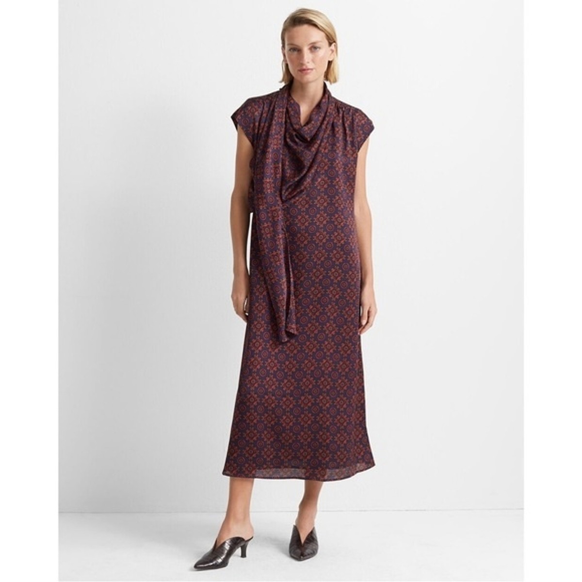 NWT Club Monaco Drape Neck Midi Dress Size 2