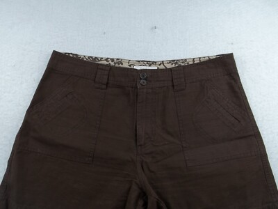 dress barn womens shorts Dress barn Womens Brown Ripstop Cotton Shorts size 10 waist 34" inseam 5"