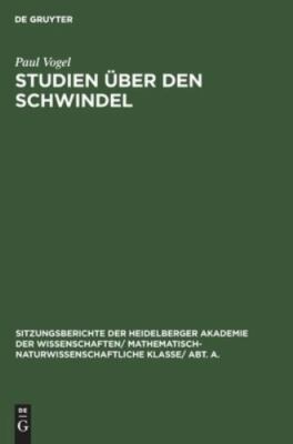 Studien Über Den Schwindel, Hardcover by Vogel, Paul, Brand New, Free shippin...